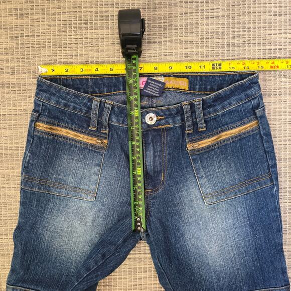 VTG Y2K Old Skool Cargo Jeans Womens 9 10 Blue Denim Boot Cut Low Rise Skater - Picture 5 of 12